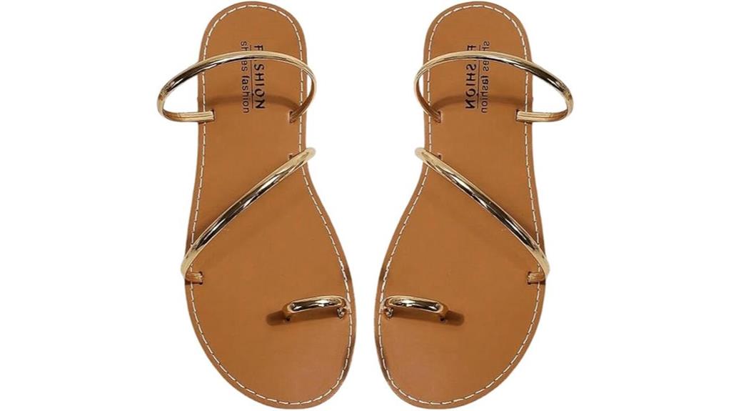 metallic strappy toe rings