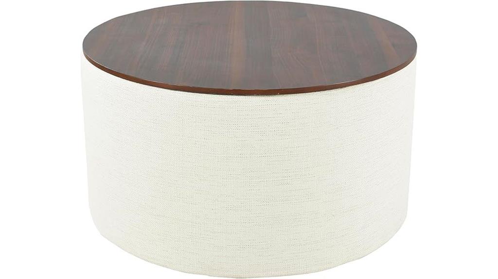 modern fabric storage ottoman