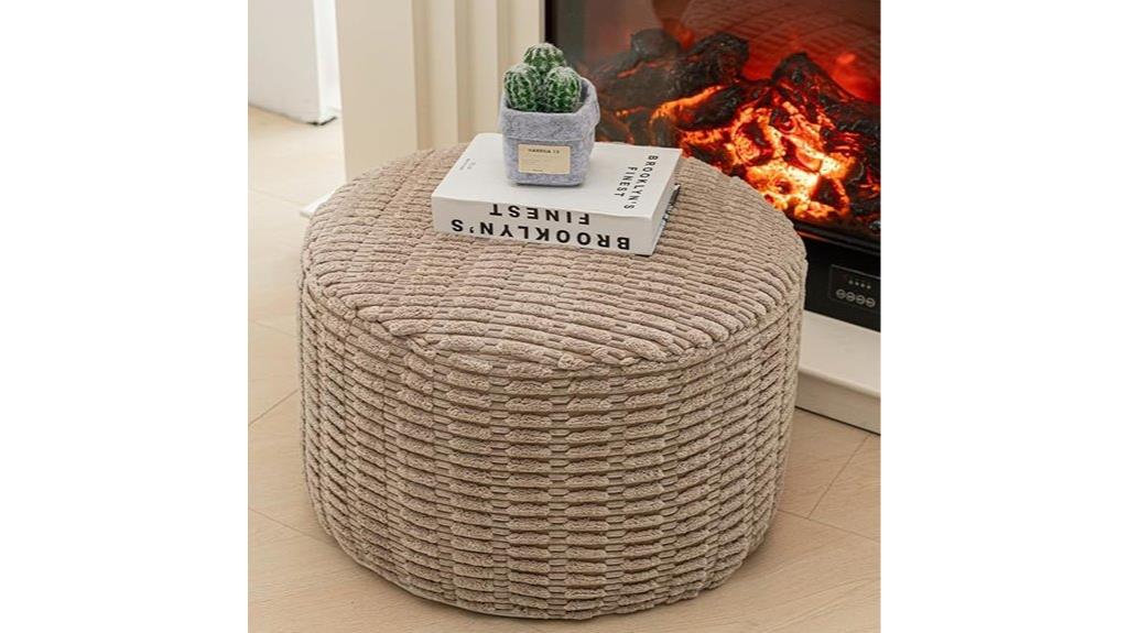 modern foam filled round ottoman
