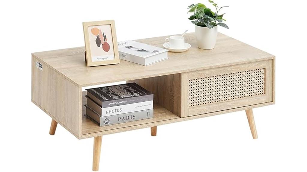 modern rattan coffee table