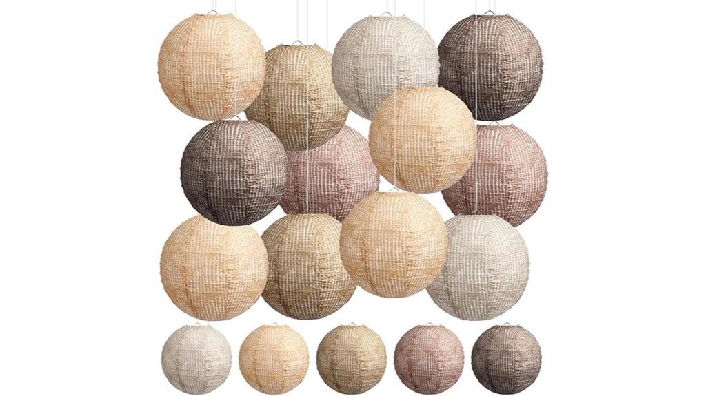 multi color burlap paper lanterns