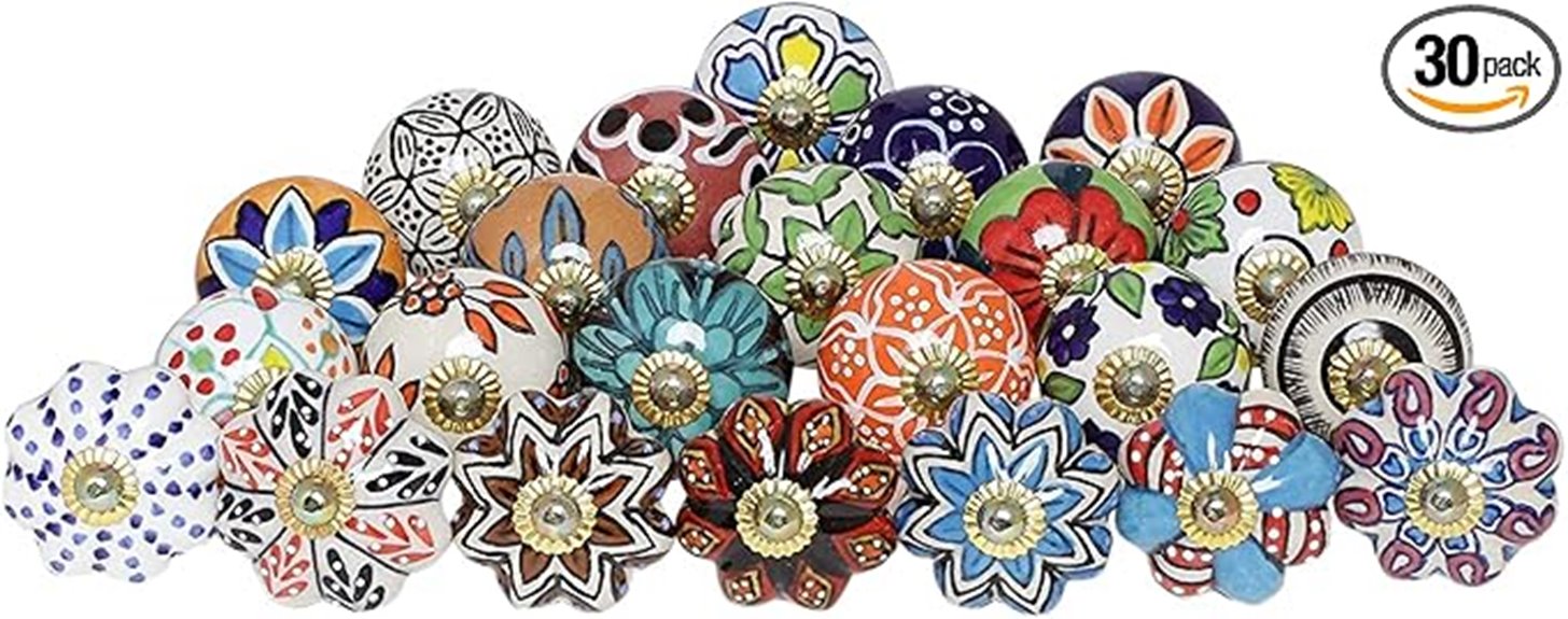 multicolor ceramic drawer handles
