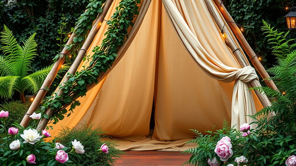 natural greenery and decorative accents