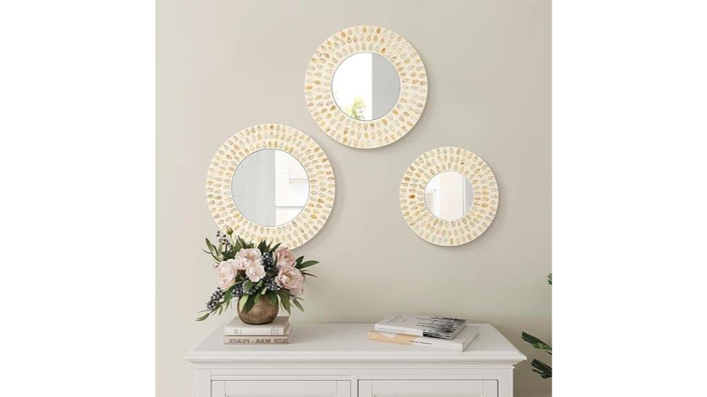 natural pearl mirror set