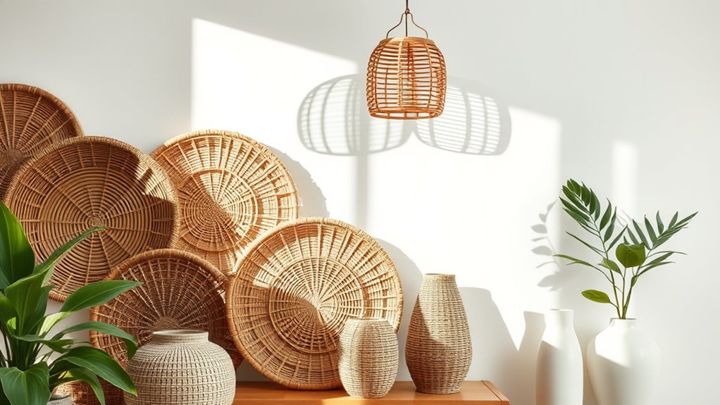 natural rattan and bamboo decor