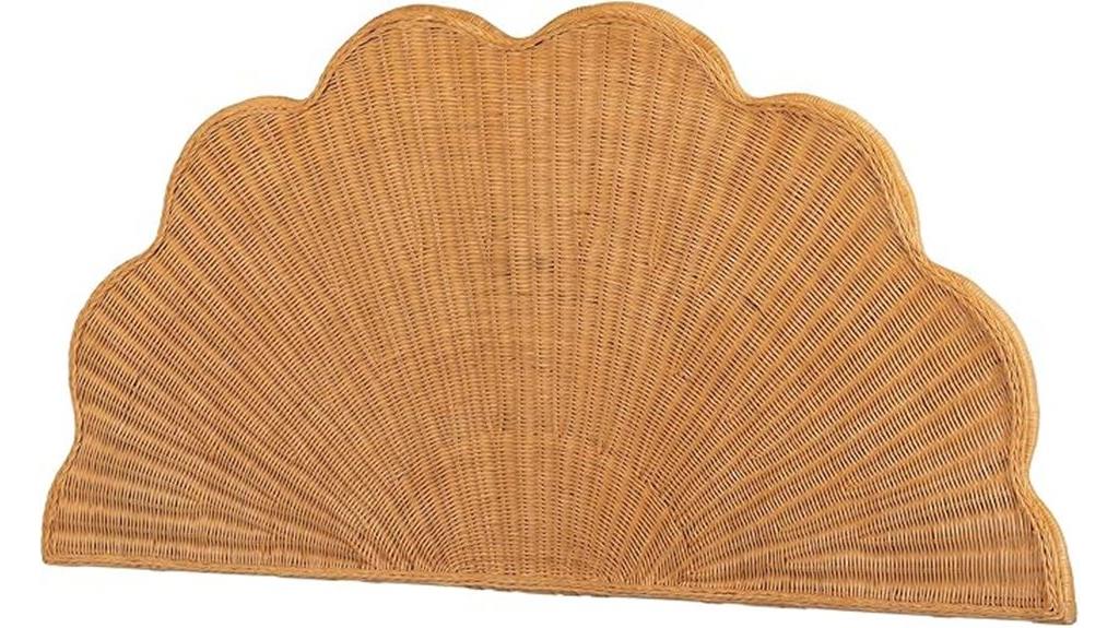 natural shell rattan headboard