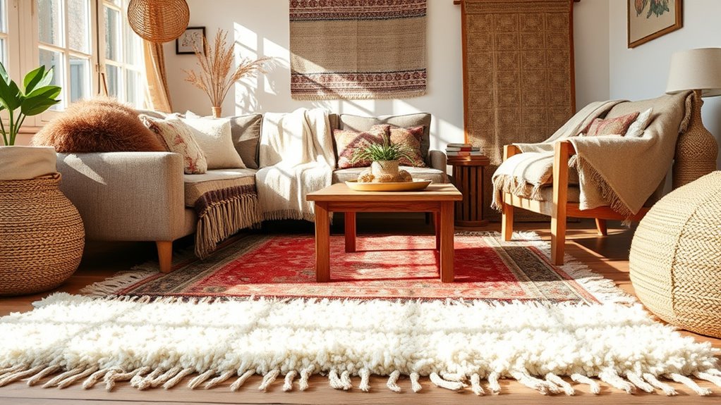 natural textures enhance boho interiors