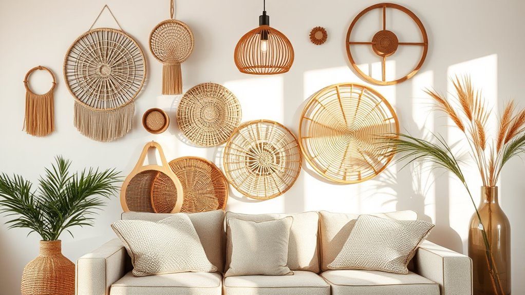natural woven lighting accents