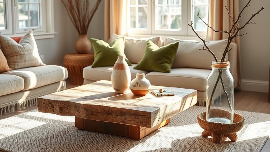 neutral tones and earthy accents
