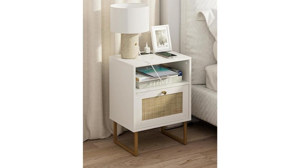 nightstand with charging station
