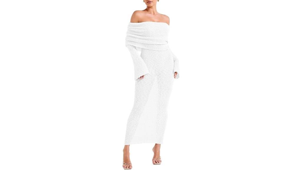 off shoulder maxi dress