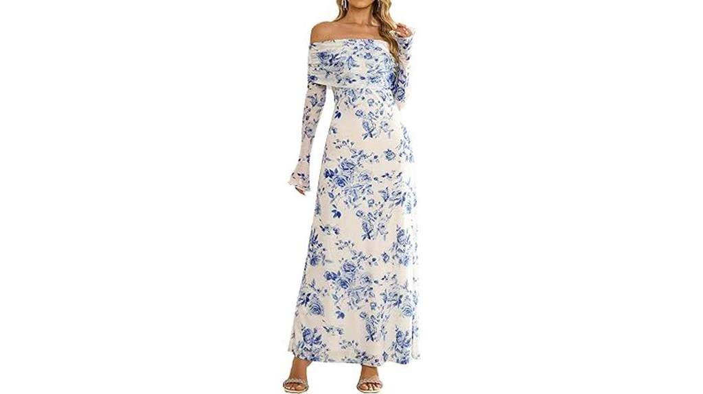off shoulder maxi dress