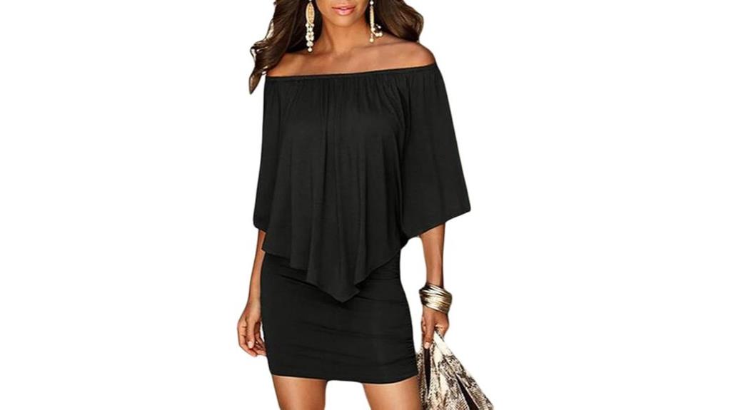 off shoulder ruffle mini dress