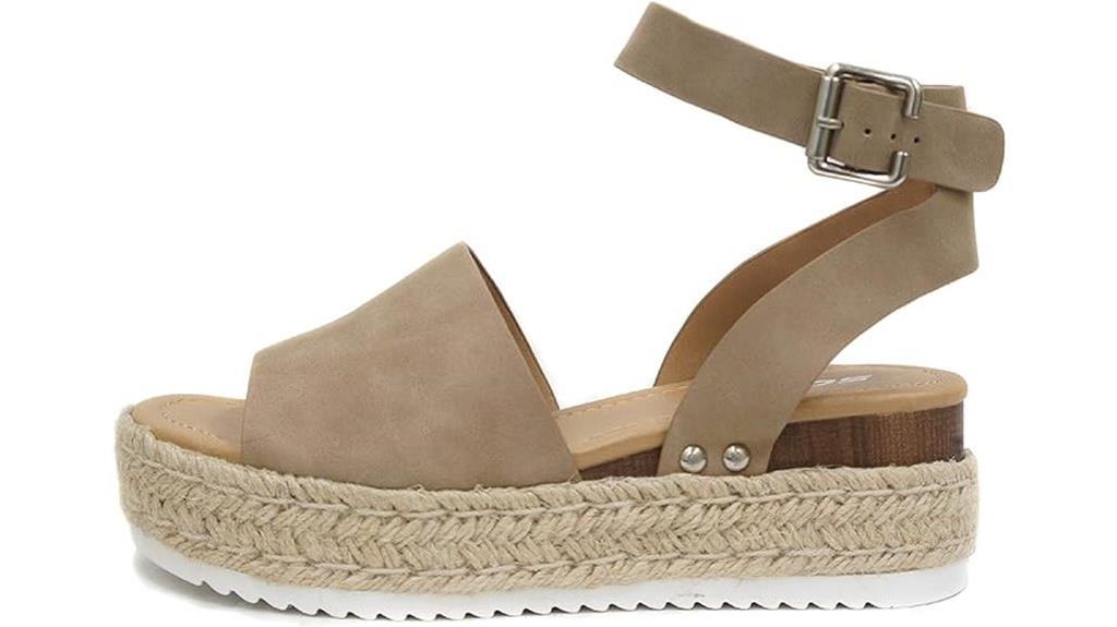 open toe buckle espadrille