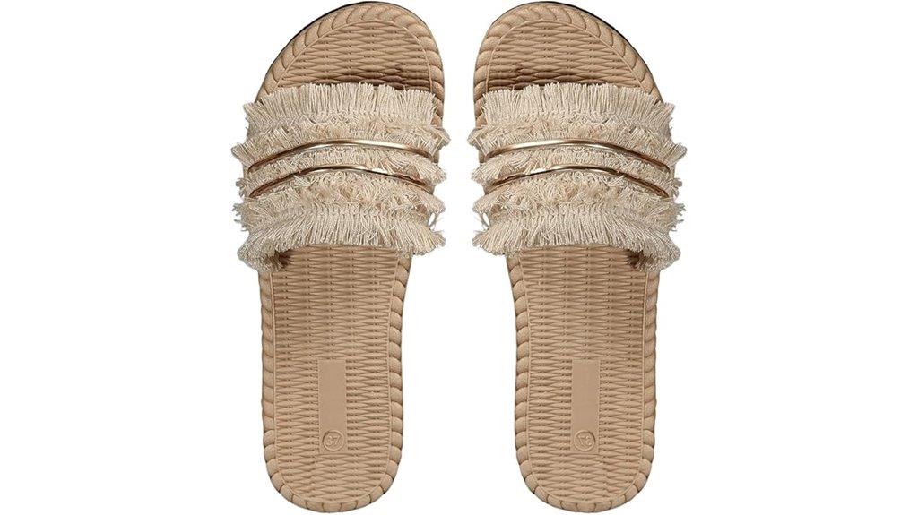 open toe fringe sandals