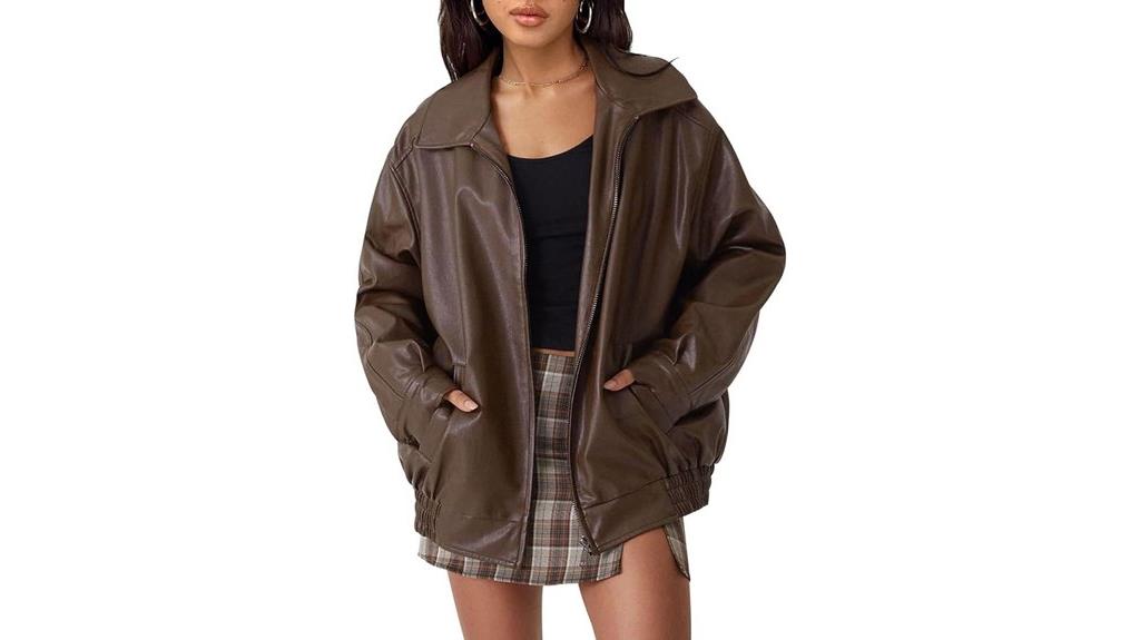oversized leather jacket for women