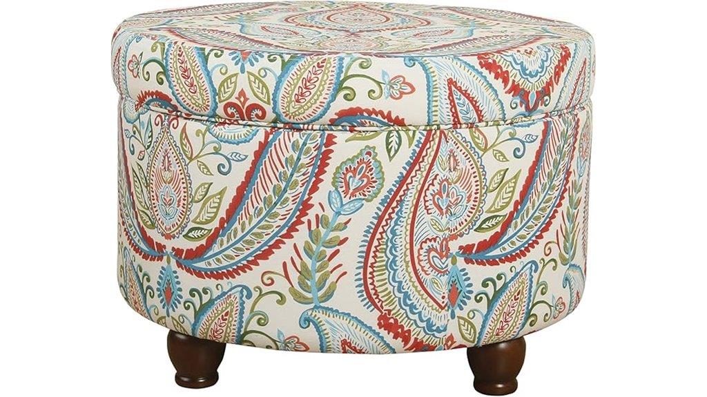 paisley pattern storage ottoman