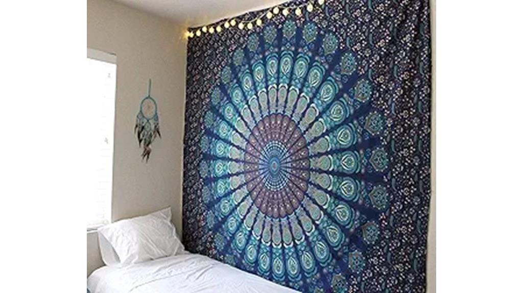 peacock mandala wall tapestry