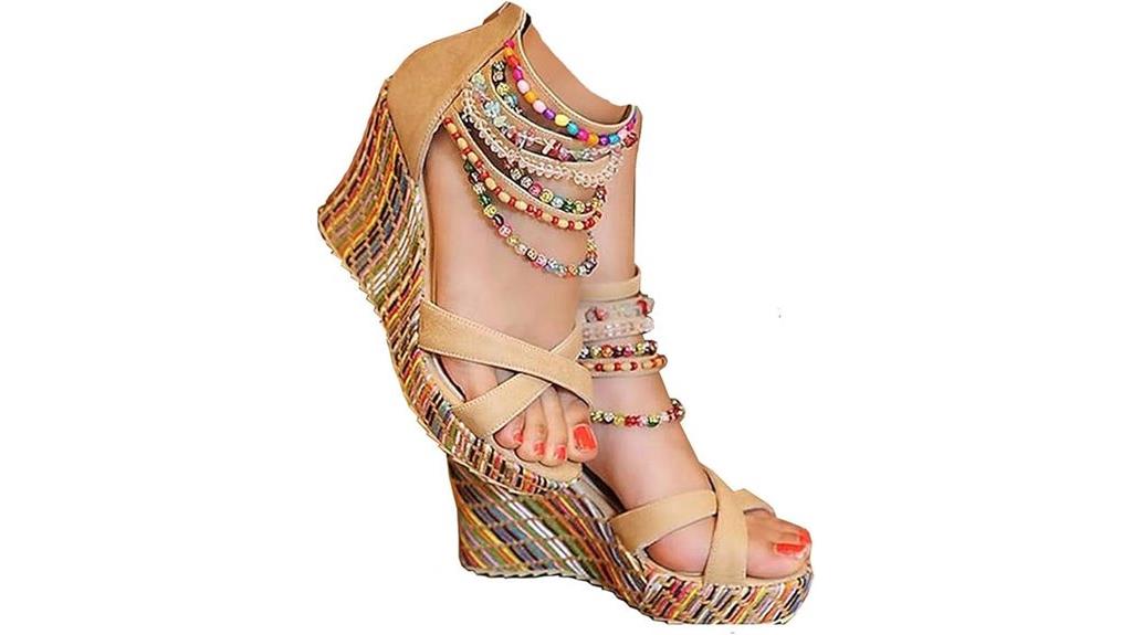 pearl wedge platform sandals