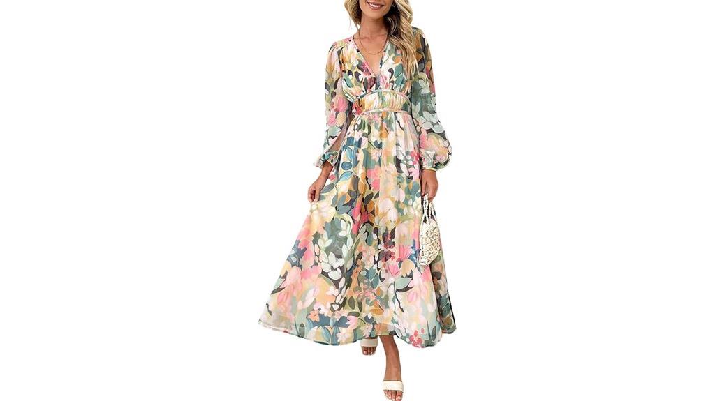 pink floral boho maxi