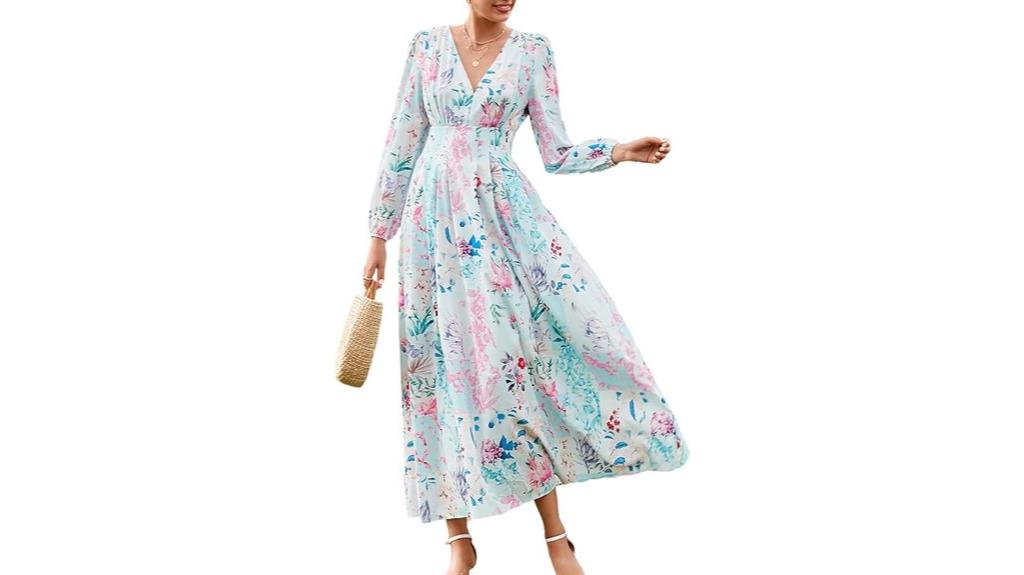 pink floral boho maxi
