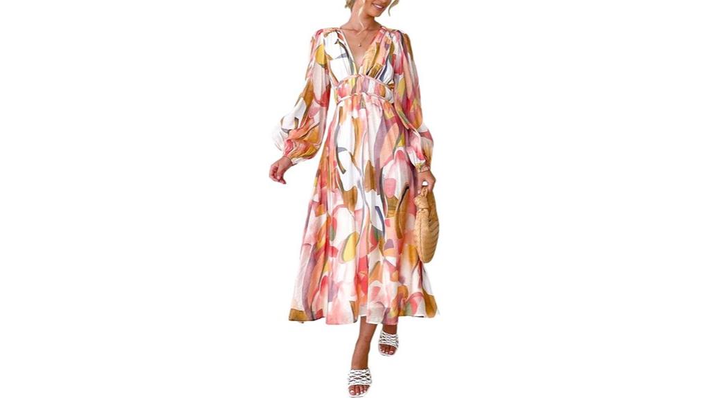 pink floral boho maxi