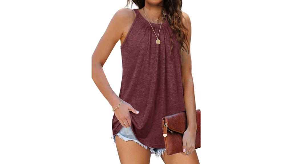 pleated sleeveless summer top