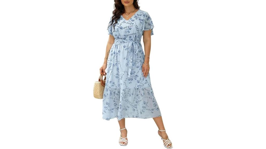 plus size boho chiffon dress