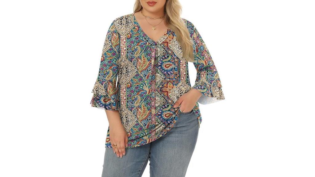 plus size v neck blouse