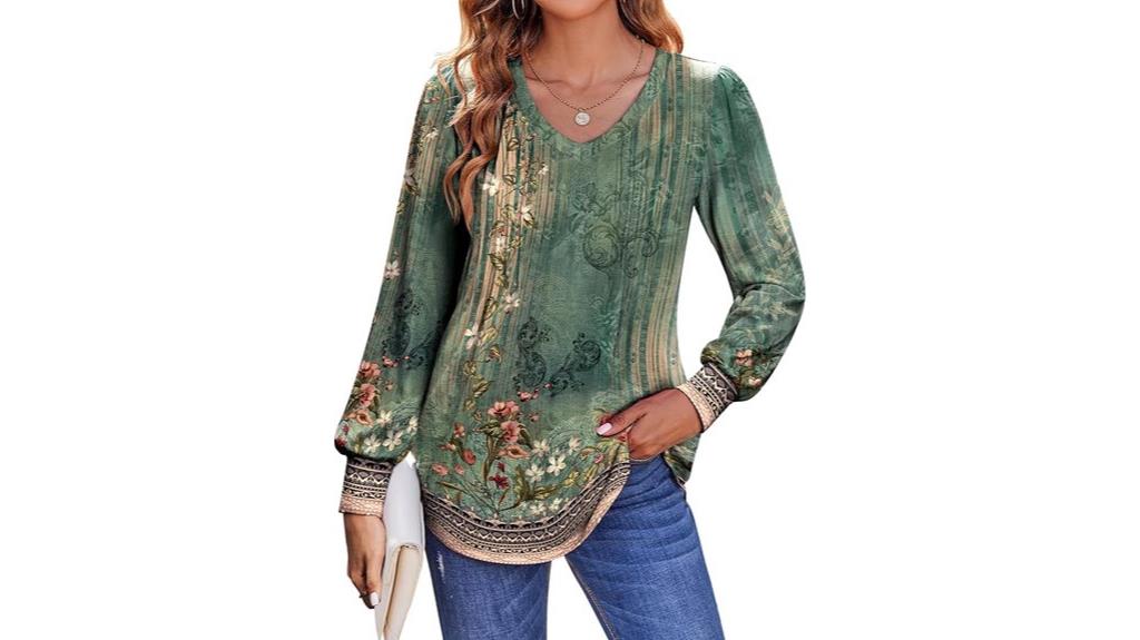 puff sleeve v neck blouse