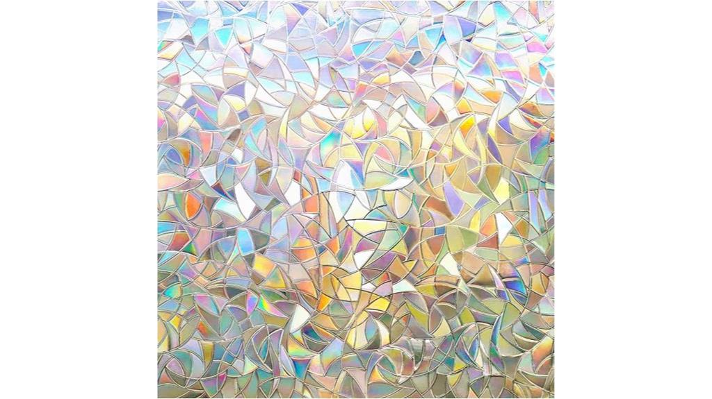 rainbow stained glass cling