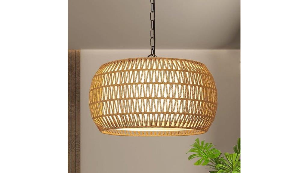 rattan 5 light boho chandelier