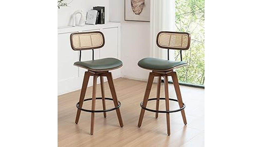 rattan backrest counter stools
