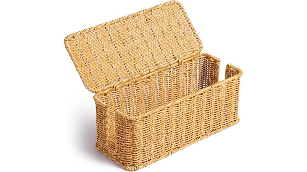 rattan cable organizer box