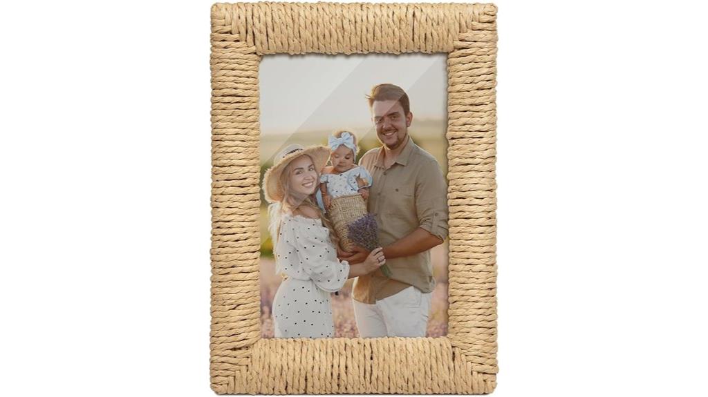 rattan frame with glass
