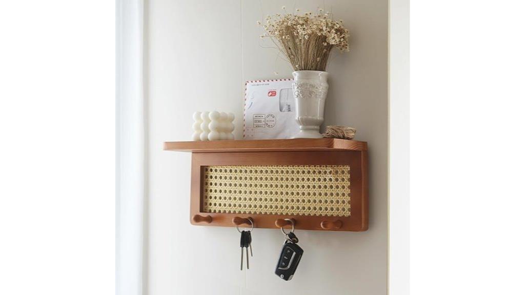 rattan key holder hooks