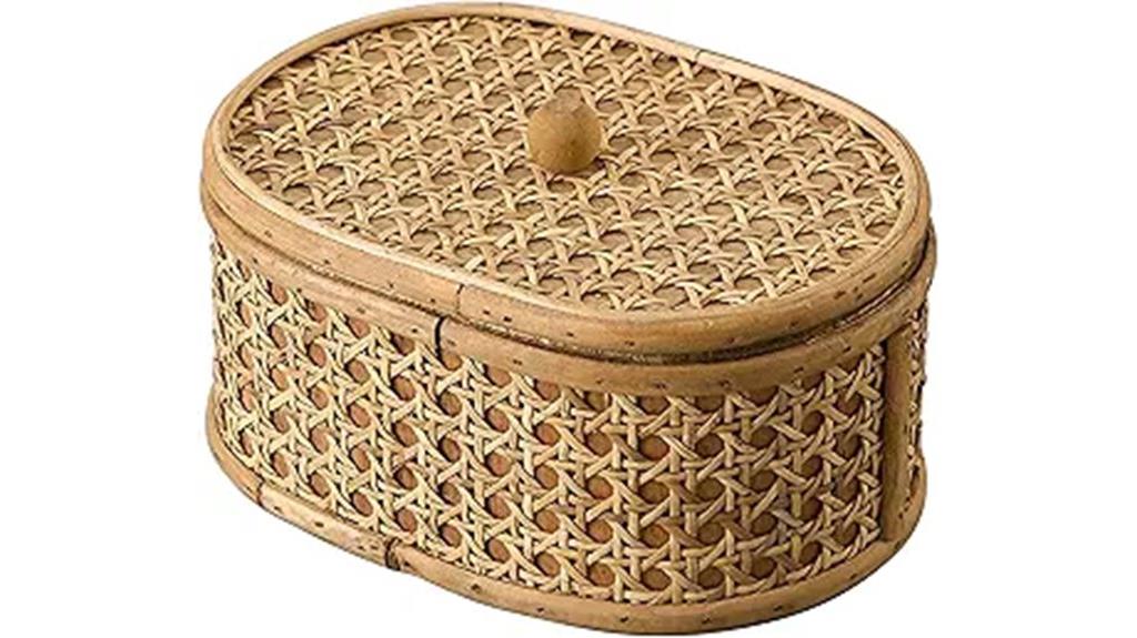 rattan lid storage box