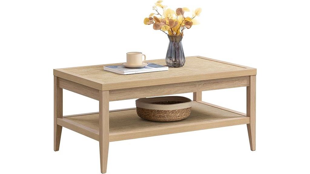 rattan living room coffee table