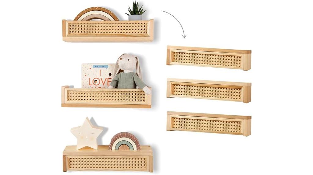 rattan nursery wall shelves