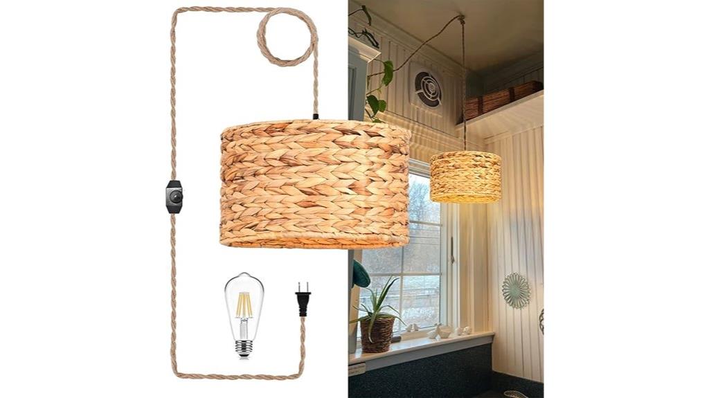 rattan pendant with dimmer