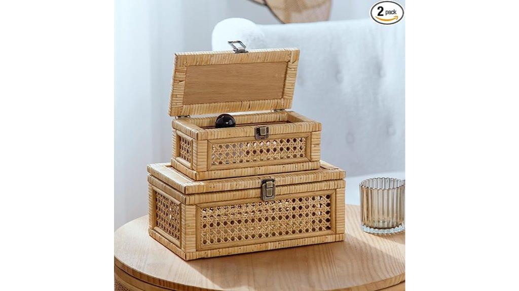 rattan storage box set