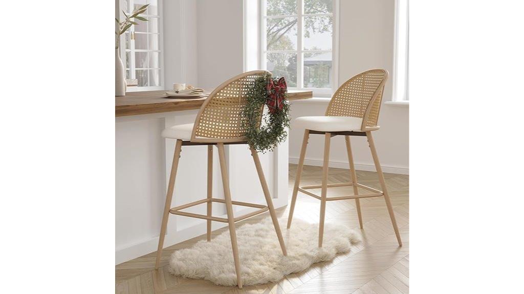 rattan swivel bar stools