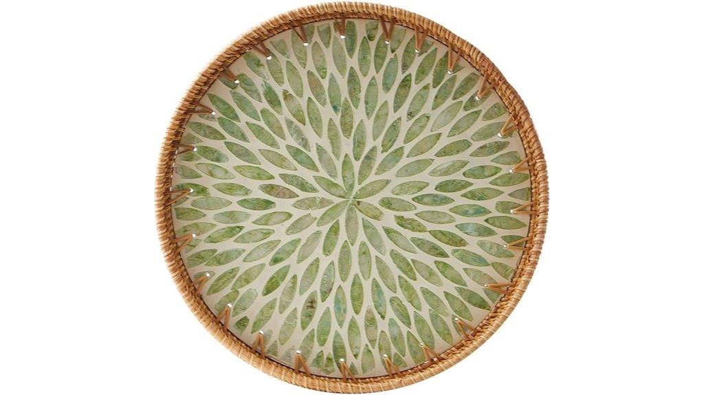 rattan tray with pearl