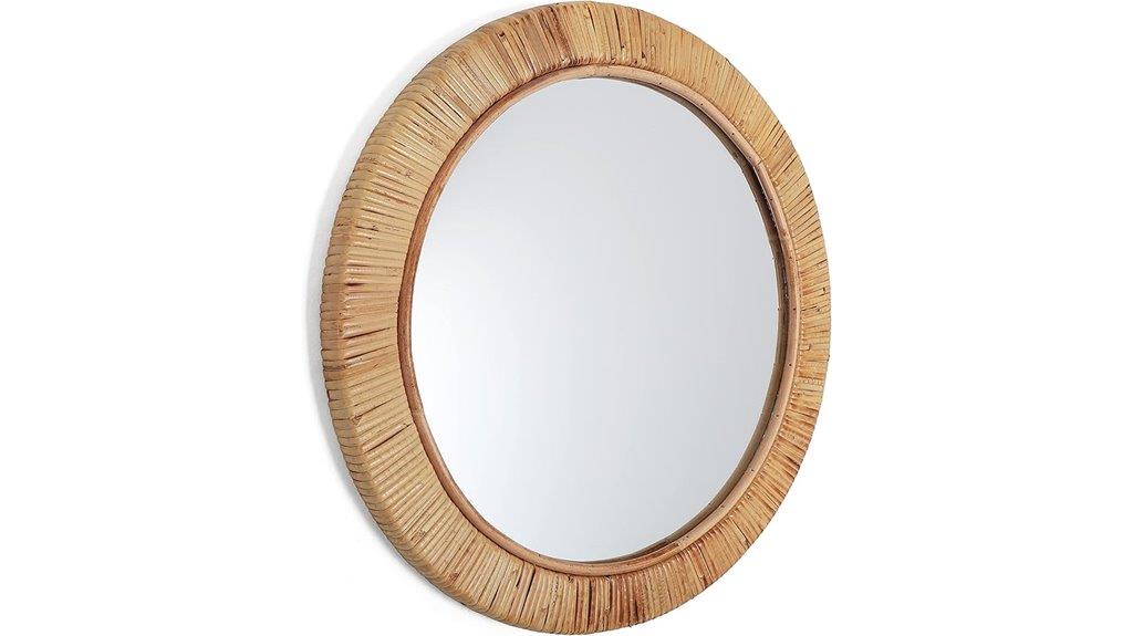 rattan wall mirror design