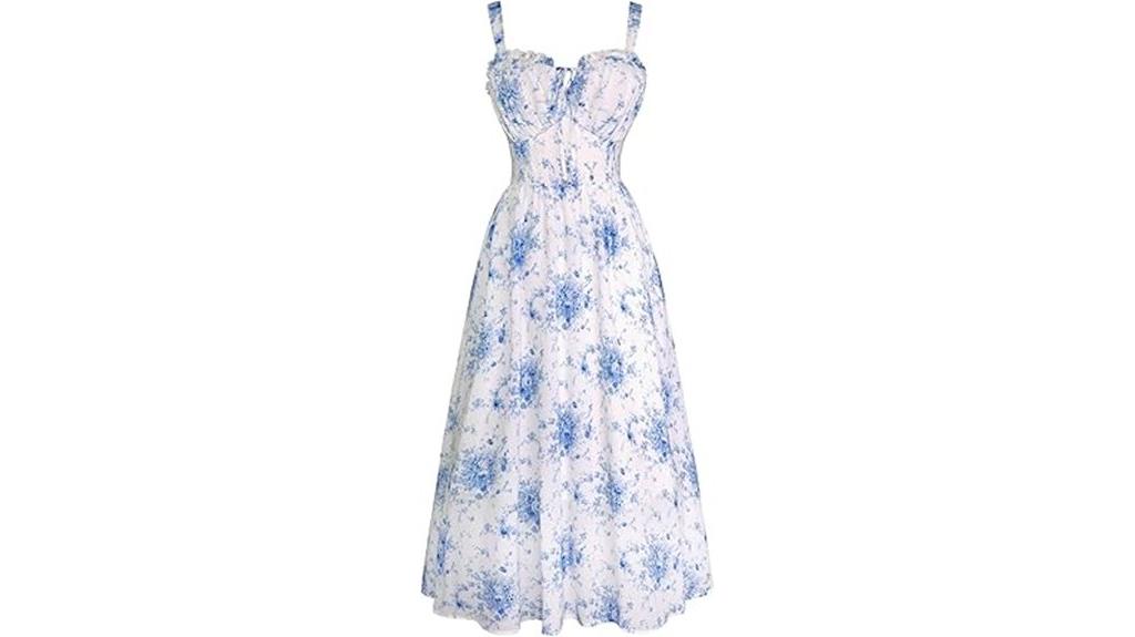 red floral corset dress