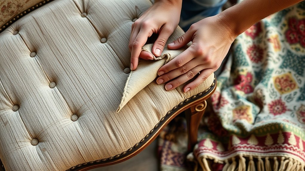 remove old upholstery carefully