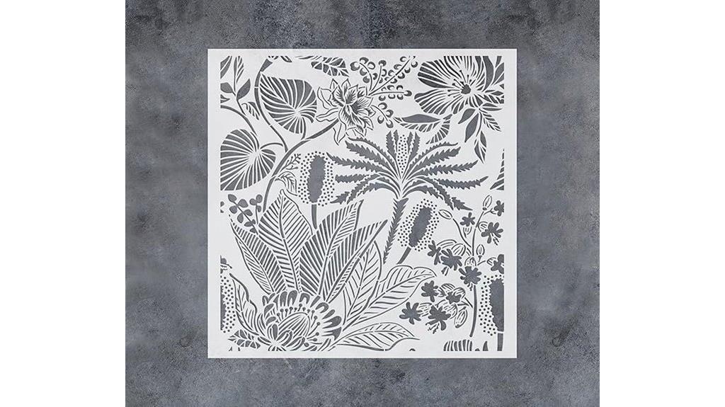 reusable floral wall stencils