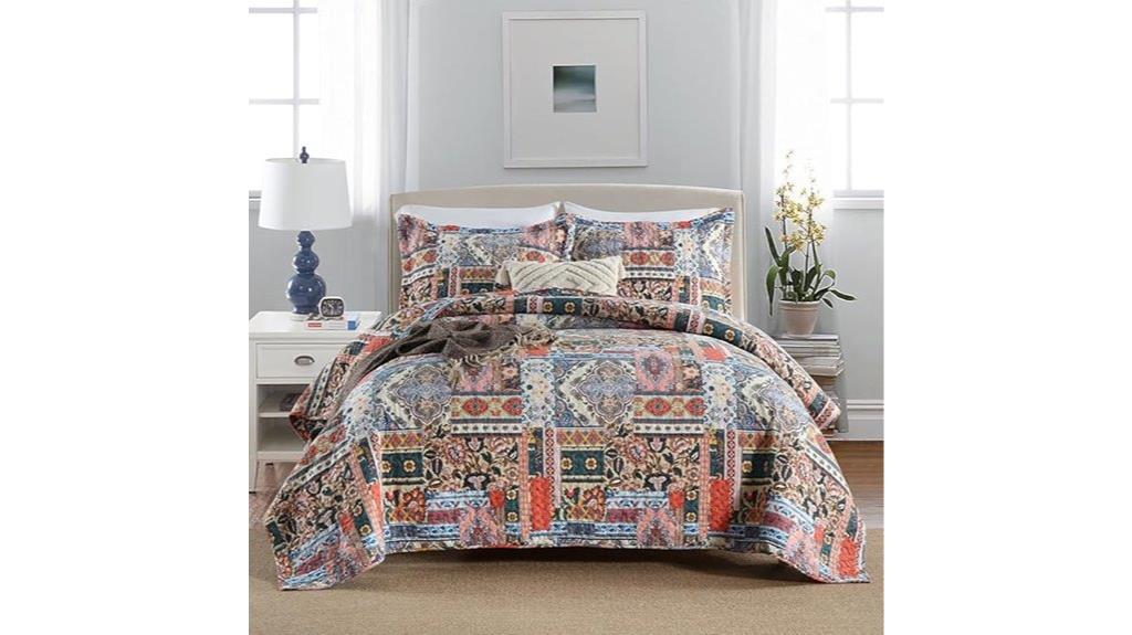 reversible floral cotton bedding