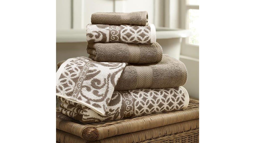 reversible jacquard towel set