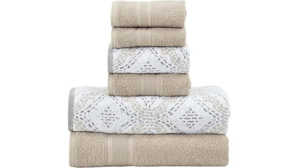 reversible jacquard towel set